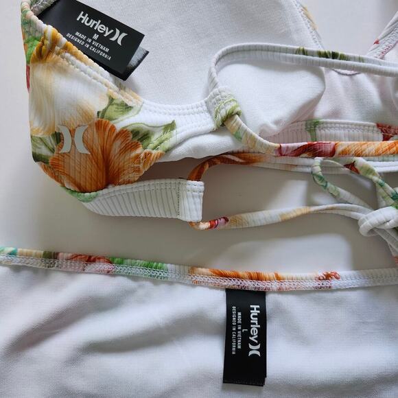 Hurley Malia Adjustable Bikini Top Size Medium and Moderate Bottom Size Large - Picture 3 of 9